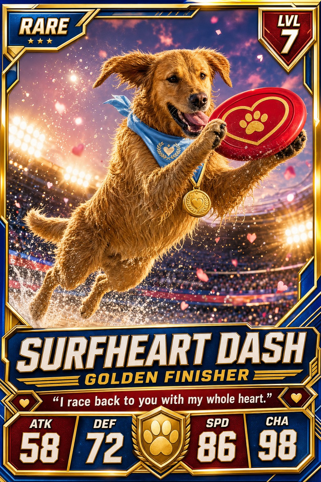 Generated rare dog sports card